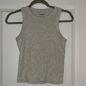 Old Navy Heather Gray Ribbed Crewneck Tank
